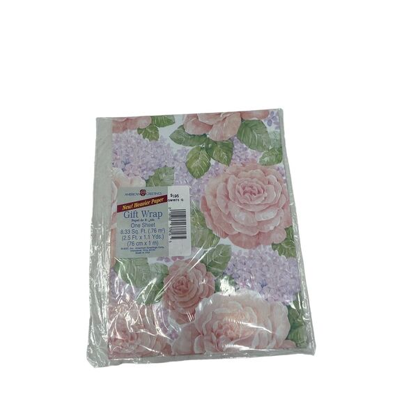 American Greetings Vintage Floral Heart Gift Wrap Wedding Romantic Lot of 4 - Picture 4 of 4